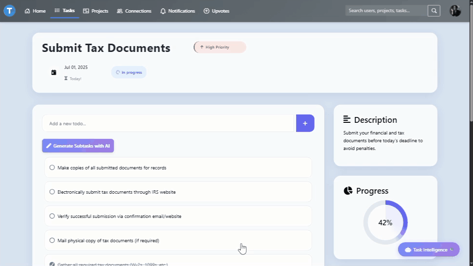 Task Intelligence Demo
