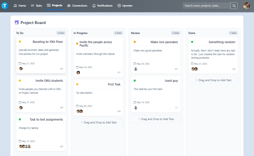 TaskFlow Kanban Board